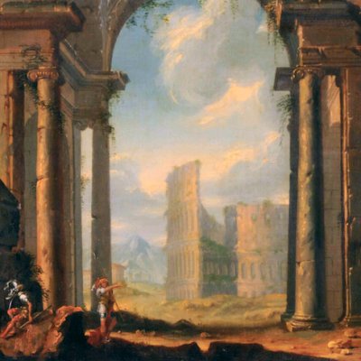 Caprice romain avec le Colisée et la pyramide de Cestius - Servandoni