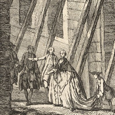 Lisbonne après le tremblement de terre de 1755. Salle de l’opéra - J. Ph. Le Bas