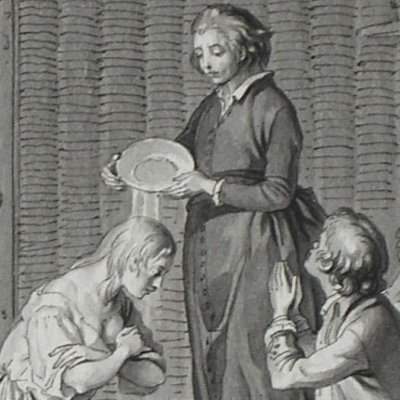 Robinson fait baptiser Marie (Dessins pour les Voyages imaginaires) - Marillier
