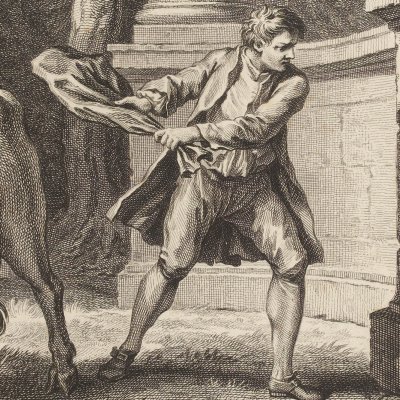 L’homme et la couleuvre (La Fontaine, Desaint et Saillant, 1755) - Oudry