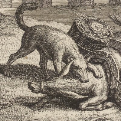 L'âne et le chien (La Fontaine, Desaint et Saillant, 1755) - Oudry