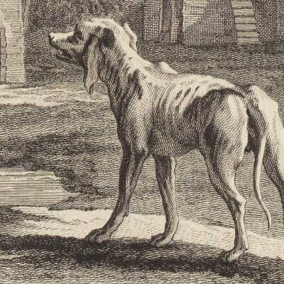 The Wolf and the Skinny Dog (La Fontaine, Desaint et Saillant, 1755) - Oudry