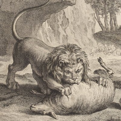 Le lion (La Fontaine, Desaint et Saillant, 1755) - Oudry