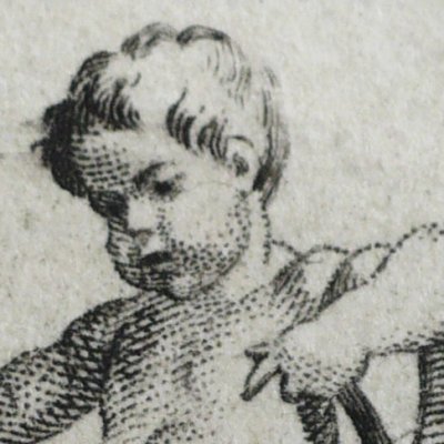 Putto jardinier assis (Décaméron 1757) - Gravelot