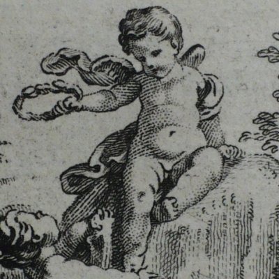 Putti sur un rocher (Décaméron 1757) - Gravelot