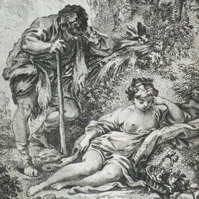 Cimon rencontre Iphigénie près d’une fontaine (Décaméron 1757 J5N1) - Boucher