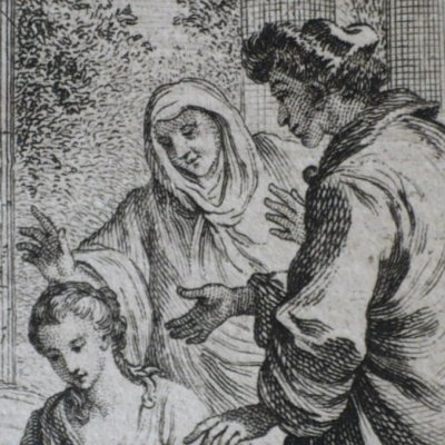 R. Maynard épouse la fille de L. de Valbonne (Décaméron 1757 J5N4) - Gravelot