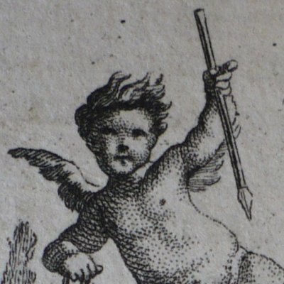 Putto chasseur avec deux chiens (Décaméron 1757) - Gravelot