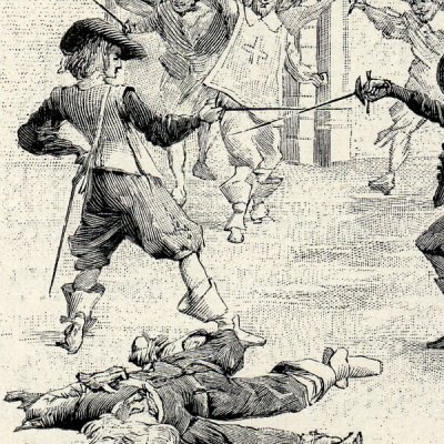 Les mousquetaires attaqués (Les trois mousquetaires, 1894) - M. Leloir