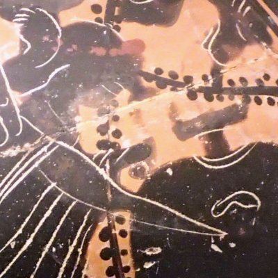 Troïlus et Polyxène à la fontaine (Hydrie attique à figures noires)