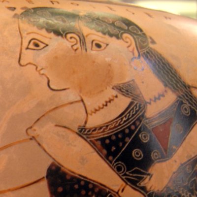 Dionysos et deux ménades (Amphore attique à figures noires) - Peintre d’Amasis