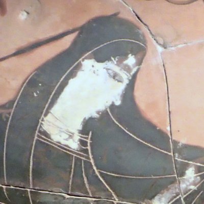 Hélène rendue à Ménélas (amphore attique à fig. noires) - Peintre de Rykroft