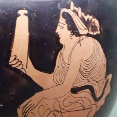 Mariée assise (Lébès nuptial à figures rouges) - manière du peintre de Meidias ?