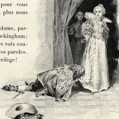 Buckingham aux pieds de la Reine (Les trois mousquetaires, 1894) - M. Leloir