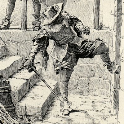 Athos retranché à la cave (Les trois mousquetaires, 1894) - M. Leloir