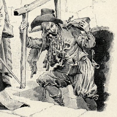 Athos sort de la cave (Les trois mousquetaires, 1894) - M. Leloir