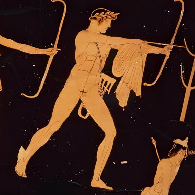 Massacre des Niobides (Cratère en calice à fig. rouges) - Peintre des Niobides