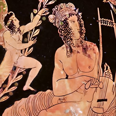 Phaon et les femmes de Lesbos (Hydrie à fig. rouges) - Peintre de Meidias
