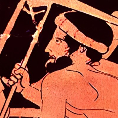 Les prétendants dans la mire d’Ulysse (Kylix fig rouges) - Peintre de Pénélope