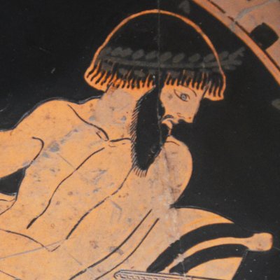 Homme au banquet (Kylix attique à fig. rouges)