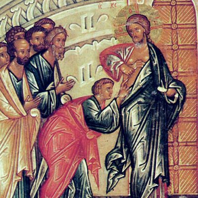 Incrédulité de saint Thomas / Уверение Фомы (Novgorod, fin 15e)