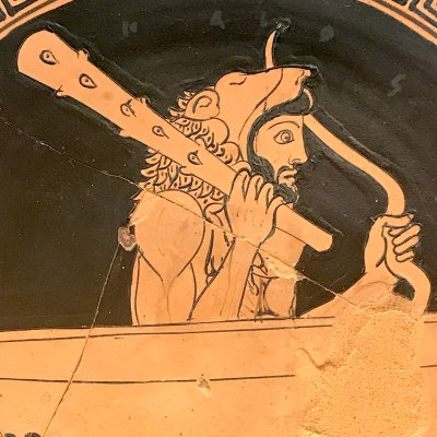 Héraclès dans le bol d’Hélios (Kylix à fig rouges) - atelier Peintre de Douris