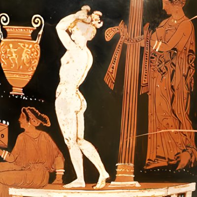 Scène funéraire, athlète aux haltères défunt - Peintre de Lycurgue