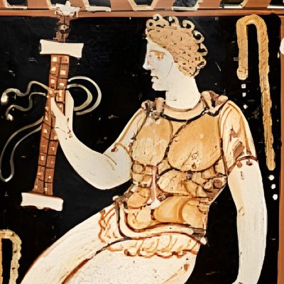 Scène funéraire, jeune défunt assis - Peintre de Lycurgue