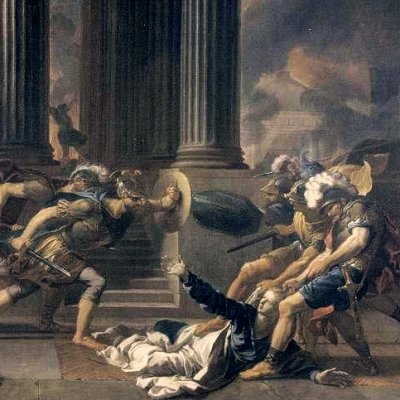 Cassandre tirée hors du temple de Pallas - Rivalz