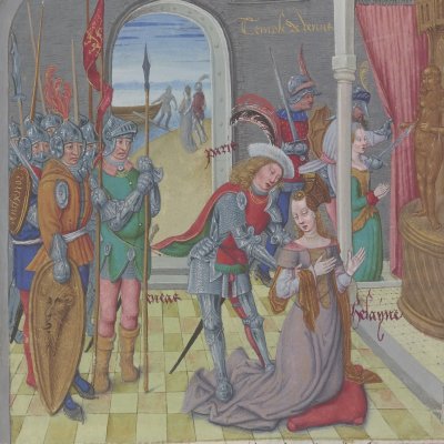L’enlèvement d’Hélène (R. Lefèvre, Recueil des histoires de Troyes, MF22552)