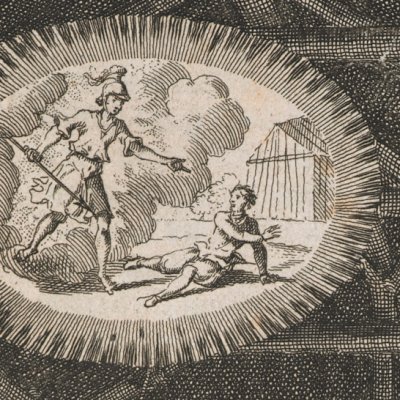 Rêve & conversion de Robinson (Robinson Crusoe, tr. fr., Amsterdam, Chatelain, 1720) - Picart
