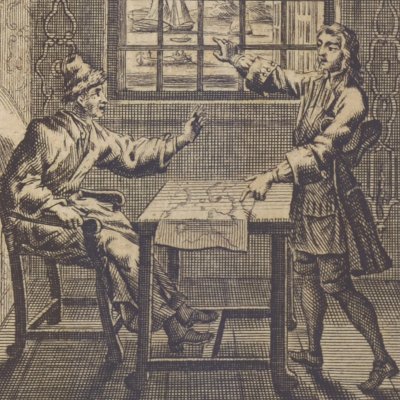 Préparatifs du second voyage (Robinson Crusoe, trad. fr., Amsterdam, Chatelain 1743)