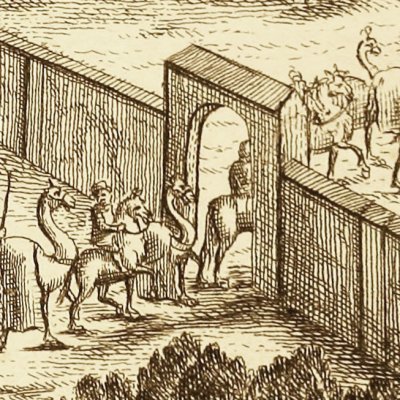 Franchissement de la muraille de Chine (Robinson Crusoe, Londres 1722) - Clark ?