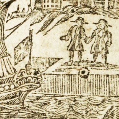 Départ pour Londres à Hull (Robinson Crusoe abrégé, Londres 1752)