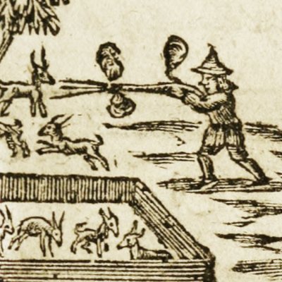 Travaux pour accueillir la colonie (Robinson Crusoe abrégé, Londres 1752)