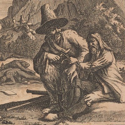 Délivrance de l’Espagnol (Robinson Crusoé, trad. hollandaise, 1721)
