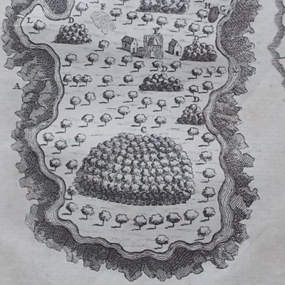 La carte de l’île de Philippe Quarll (Le solitaire anglais, Rotterdam, 1728)