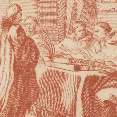 Gaudence at the tribunal of the Inquisition (Gaudence de Lucques, 1, 1753) - Le Lorrain