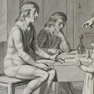 Les hommes volants, 22-2 (Dessins pour les Voyages imaginaires) - Marillier