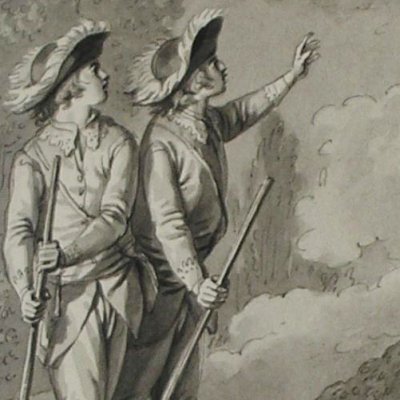 Le voyageur aérien, 23-2 (Drawings for Voyages imaginaires) - Marillier