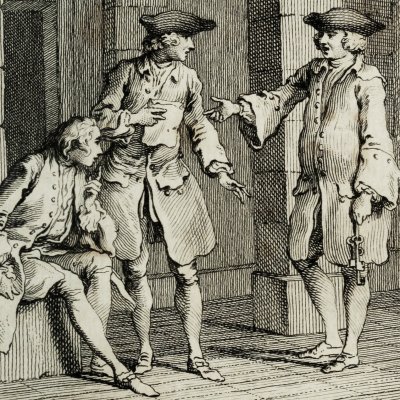 Jones en prison après un duel (Tom Jones, 1750) - Gravelot