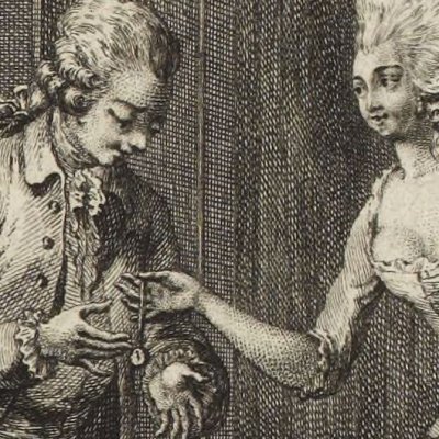 Mme Parangon offre une montre en or (Paysan perverti,  Esprit 1782 fig9) - Binet