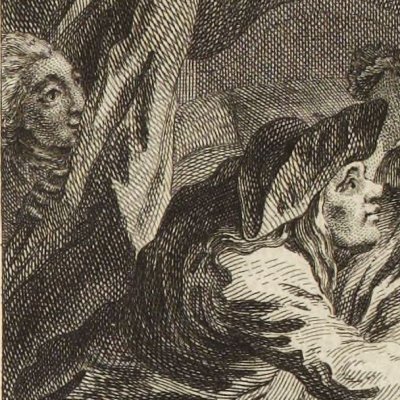 Tiennette agressée à l’auberge (Paysan perverti,  Esprit 1782, fig14) - Binet