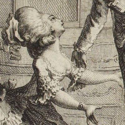 Edmond lit les aveux de Manon (Paysan perverti,  Esprit 1782, fig16) - Binet