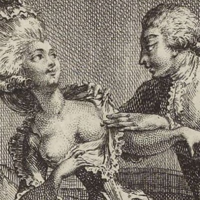 Edmond séduit Madelon Baron (Paysan perverti,  Esprit 1782, fig26) - Binet