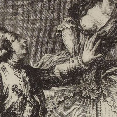 La gorge de Mme Parangon (Paysan perverti,  Esprit 1782, fig31) - Binet