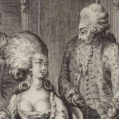 La marquise à sa toilette (Paysan perverti,  Esprit 1782, fig38) - Binet