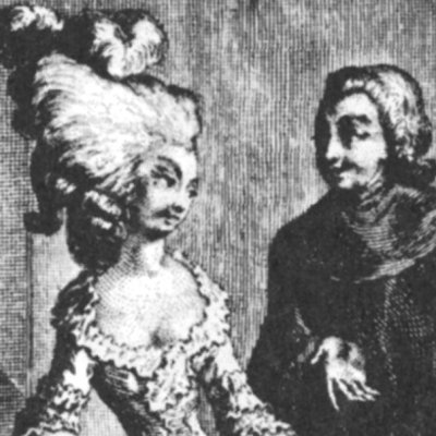 Edmond chez Madelon Baron (Paysan perverti,  Esprit 1782, fig24) - Binet