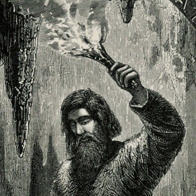Robinson trouve un bouc pris à son piège (Robinson Crusoe, Londres, 1863)