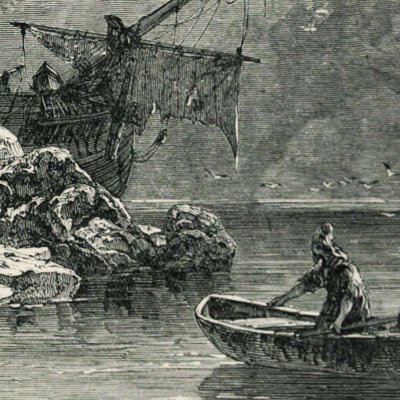 Robinson explore le vaisseau espagnol (Robinson Crusoe, Londres, 1863)